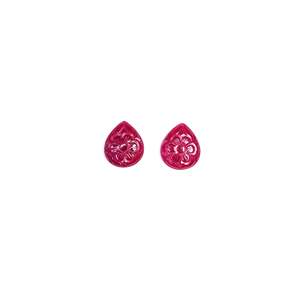 Rubis naturel de Bangkok, pierres précieuses en vrac de luxe, 26,58 carats, poires sculptées en forme de fleur, coupe hexagonale fine, rouge, gris, rose, traitées thermiquement, certifiées IGI - Product Image 3
