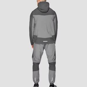 Ensemble survêtement coupe-vent pour homme personnalisable, 2 pièces, logo personnalisé, fermeture éclair, survêtement coupe-vent en nylon, prix de gros - Product Image 2