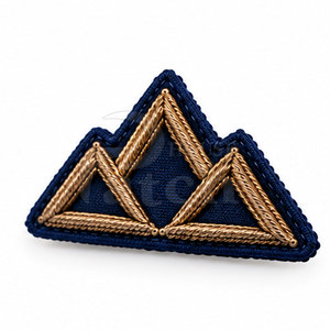 Badge brodé à la main en fil d'or, patch décoratif personnalisé à coudre pour chapeaux, vêtements et uniformes - Product Image 3