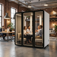 Cabine de bureau insonorisée modulaire facile à installer, espace de travail portable et mobile, pièce acoustique privée et silencieuse pour les bureaux ouverts