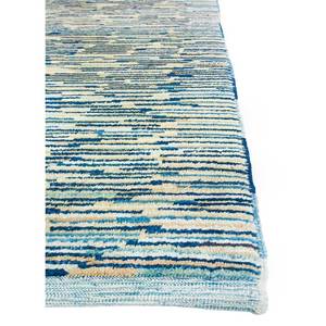 Alfombra de Lana Anudada a Mano Nuray Azul Pae-1348, Diseño Abstracto Rectangular para Sala de Estar y Auto, 9x12 Pulgadas - Product Image 4