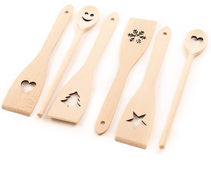 Accessoires de cuisine Spatule en bois Ustensiles pour la cuisine Cuillères en bois utilisées à la main pour la cuisson Spatules en bois - Product Image 4