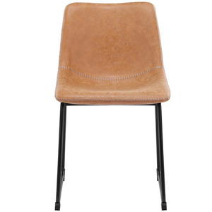 Silla de comedor de lujo industrial vintage de cuero genuino moderno con marco de metal para oficina en casa Bar Hotel - Product Image 2