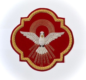 Saint-Esprit-Emblème de l'église liturgique Colombe Brodé à la main Coudre pour Vestment Gold - Product Image 1