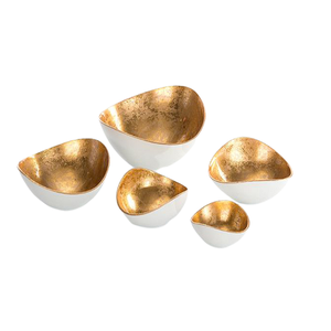 Juego de 5 Tazones para Servir Alimentos de Latón de Buena Calidad, Diseño Moderno, Forma Redonda, para Proveedor Mayorista - Product Image 1