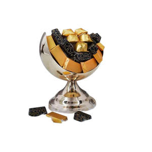 Vaisselle de mariage, bol à dessert sucré, plateau à bonbons, qualité exclusive, métal poli or, passe au lave-vaisselle, fait à la main - Product Image 2