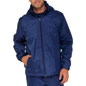 Chaqueta Cortavientos con Capucha y Cuello Alto para Hombre, Nueva Colección 2026, Revestida, Transpirable, Resistente al Viento, con Solapa Delantera, Diseño Simple, Color Personalizable - Product Image 1