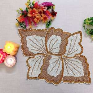 <b>Beaded</b> <b>Placemat</b> Handmade Round Charger for Luxury Dining & Holiday Decor Unique Piece Handmade <b>Beaded</b>, <b>Placemat</b>, Housewarming - Product Image 1