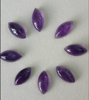 Cabochons en améthyste violette naturelle, forme marquise, dos plat, polis, marque AMARA, pour la fabrication de bijoux DIY, haute technologie