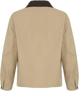 Chaquetas de Granero ligeras de gran tamaño para mujer, ropa de trabajo recortada con cremallera y cuello de pana, patrón sólido transpirable, moda de invierno - Product Image 3