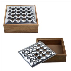 Cenicero de madera de diseño innovador y simple para oficina, hogar, coche, madera con Cenicero de Metal, bandeja de cigarros de madera, última llegada - Product Image 5