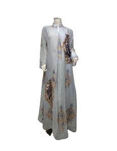 Dubai Abaya for Women <b>Gold</b> Embroidered Moroccan Caftan Sequins Pleated for Evening Party Arabian Muslim Style for Ramadan 2023 - Product Image 1