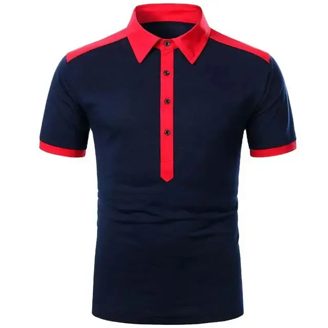 Nuovo servizio personalizzato OEM taglie forti 2024 magliette Polo da uomo blu Navy e rosse di ultima progettazione 100% camicie sportive in cotone