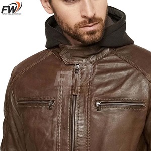 Vestes en cuir d'hiver de haute qualité, nouveau design, chaudes à l'intérieur, pour l'extérieur, service OEM à faible MOQ, directement de l'usine - Product Image 4