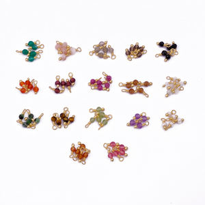 Mini collar de cuentas individuales chapado en oro, colgante de granate, abalorios de piedras preciosas pequeñas para joyería, colgantes de moda, abalorios - Product Image 5