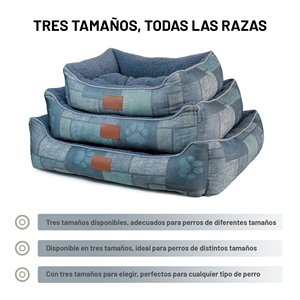 Set lettino per cani lavabile in lavatrice con sensazione di lino spesso e morbida fodera Sherpa antiscivolo e cuscino rimovibile - Product Image 3