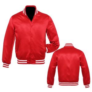 Vestes en soie de satin d'université de haute qualité d'hiver pour hommes et femmes Nouveauté Couleur blanche Premium OEM Coupe-vent Extérieur Personnalisé - Product Image 1