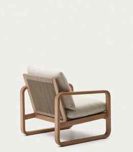 Diseño moderno al aire libre suave cómoda silla de teca de madera maciza inspirado cojín sofá para Villa jardín Hotel sala de estar - Product Image 6