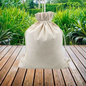 Sacs en coton naturel à cordon de serrage, réutilisables, écologiques, pour le rangement en vrac, l'organisation, les cadeaux de voyage, l'emballage cadeau, le bricolage, les sacs de shopping - Product Image 3