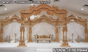 การตั้งค่า FRP คริสตัล Mandap งานแต่งงานที่น่าดึงดูดใจการตั้งค่าที่น่ารักของ Palazzo คริสตัลสำหรับงานแต่งงานที่ตัดด้วยเม็ดเพชรกลางแจ้ง - Product Image 5