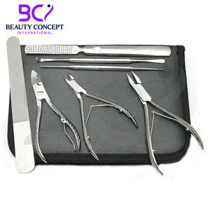 Coupe-ongles en acier inoxydable, lime à ongles, kit de manucure et pédicure, instruments de podologie, ensemble de 7 pièces, durable, professionnel - Product Image 2
