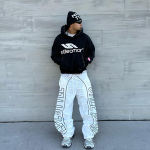 100% coton français éponge sweats à capuche lourds pour hommes personnalisé 500GSM strass brodé acide lavé en détresse impression DTG - Product Image 6