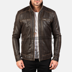 Veste en cuir véritable avec service OEM pour hommes, chauffante, chaude, moto, bombardier, mode extérieure, style logo personnalisé direct usine - Product Image 2