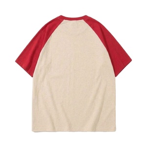 High Quality Polyester/Cotton Oversized Raglan T-Shirt Puff Printed <b>Back</b> Logo Crewneck Streetwear Unisex Regular Fit Breathable - Product Image 4