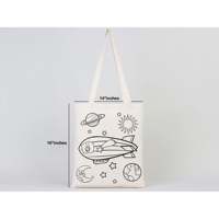 Bolsa de tela de algodón Astronaut Zeppelin con asas, unisex, de carcasa blanda, 14x16 pulgadas, para estudiantes, equipaje de viaje, con cierre y barra de arrastre duraderos