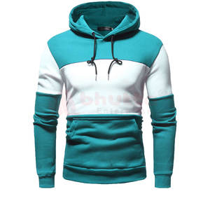 Sweat à capuche personnalisé avec logo de haute qualité, en coton mélangé respirant, chaud pour l'hiver, patchwork, personnalisé, en polaire sherpa pour homme - Product Image 6