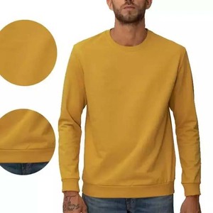 Sudadera de cuello redondo personalizada de estilo urbano ajustada para hombre, de alta calidad, 100% algodón, color sólido, mangas largas, básicos de invierno - Product Image 4