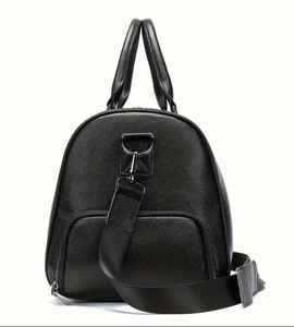 Estilo japonés negro para hombre durante la noche de cuero suave de negocios Duffel Weekender Bag Bolsas de viaje de cuero genuino - Product Image 3