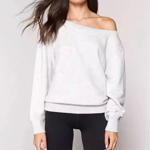 Low MOQ Brand Sweats Manufacture Slit Turtle Neck Over Sized Long Sleeve Pullover Women't <b>Sweatshirts</b> - Product Image 5