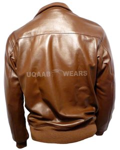Chaqueta Bomber de cuero genuino para hombre, chaqueta de vuelo de la década de 1930, primer bombardero de cuero de la USAF, chaqueta informal de aviador de la Segunda Guerra Mundial, abrigo OEM - Product Image 6