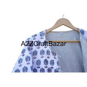 Veste matelassée réversible en coton pur 100% de style indien pour femmes, faite à la main, patchwork floral, vestes d'hiver faites à la main - Product Image 3