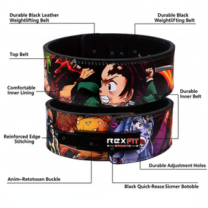 Ceinture de musculation Rexfit Sports en cuir véritable de haute qualité avec boucle à levier réglable pour la salle de sport et le powerlifting - Product Image 4