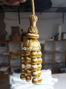 Borlas de Cuentas Doradas Hechas a Mano, Cordón de Borla con Perlas para Vestimentas de Iglesia, Rochet - Product Image 3