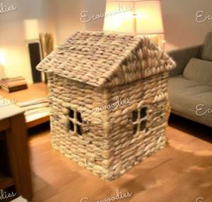 Child Room Decorations <b>Small</b> House Shape Water Hyacinth Weaving <b>Basket</b> for Kid Toys Storage Wholesale Cute <b>Baskets</b> - Product Image 2