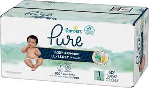 Pañales Desechables Pure Protection para Bebé, Talla 1 (7-8 kg), 82 Unidades, Prevención de Fugas 3D, Suaves, Transpirables, Absorbentes, Bordados - Product Image 3