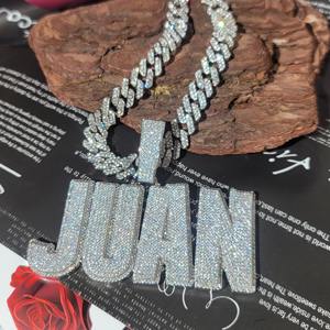 จี้เพชรโมอิสซาไนต์คุณภาพพรีเมียม VVS ชุบทองคำแท้ เงินแท้ 925 ประดับเพชรเต็มตัว สไตล์ฮิปฮอป สลักชื่อได้ สำหรับผู้ชาย ราคาประหยัด - Product Image 3