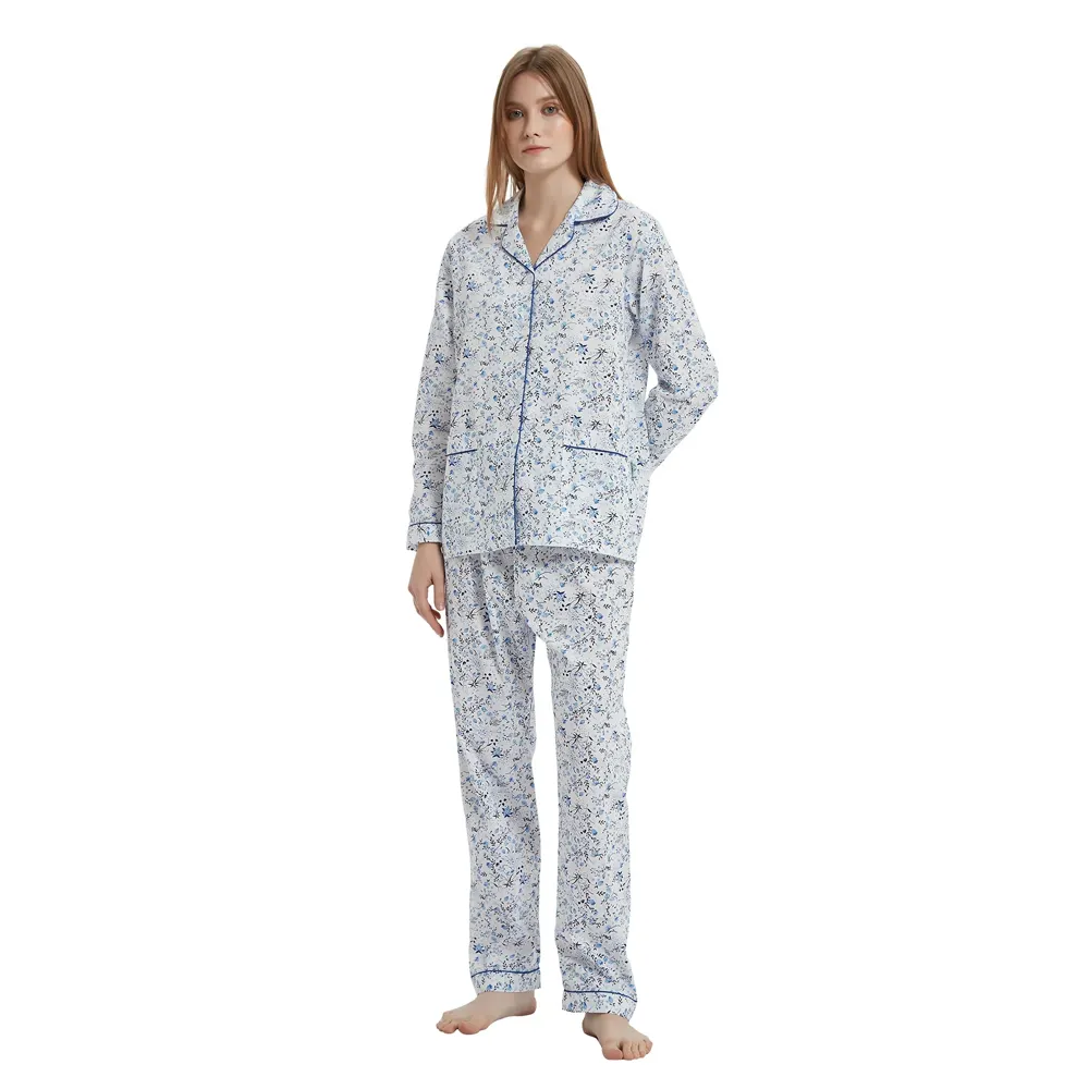 Venta al por mayor de invierno señoras vestido de noche desgaste trajes ropa de dormir mujeres pijamas conjunto de talla grande pijama de las mujeres ropa de dormir