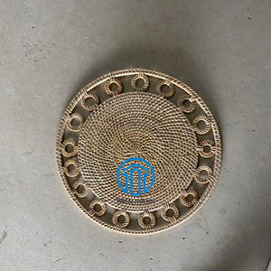 Mantel Individual de ratán tejido a mano con forma de flor, decoración de mesa marrón, tapete de comedor ecológico hecho a mano en Vietnam - Product Image 3