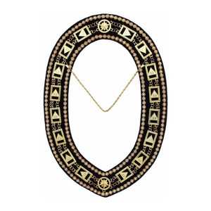 Collar de cadena de rito escocés de 33 grados chapado en oro con borde de diamantes de imitación personalizado según la demanda del comprador - Product Image 1