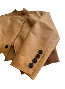 Gabardina de manga larga informal de piel sintética para mujer, chaqueta ligera antiarrugas de alta calidad para Material de PU de invierno - Product Image 5