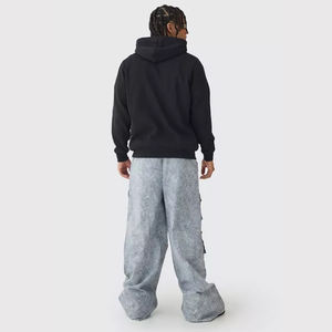 <b>Men</b> Oversized Hooded <b>Sweatshirt</b> Custom Printed Embroidery Winter Full Zip Up <b>Hoodie</b> OEM Wholesale Manufacturer - Product Image 5