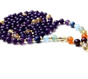 Pulsera de Yoga de 7 Chakras de calidad superior, joyería de amatista de cuarzo 108, abalorios hechos a mano, collares con cuentas de artista indio - Product Image 4