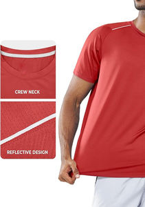 T-shirts de course athlétiques pour hommes, entraînement, manches courtes légères, hauts de performance, tee-shirt - Product Image 4