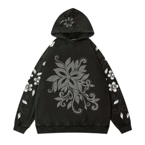 Sudadera con diseño de diamantes de imitación, unisex, cálida, de forro polar, ideal para compradores de ropa urbana de invierno y proveedores mayoristas - Product Image 1