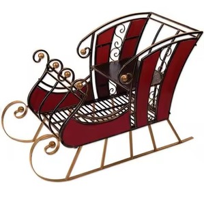 เลื่อนคริสต์มาสสีแดงแบบทันสมัยสำหรับตกแต่งบนโต๊ะที่วางลูกอมโลหะเลื่อนคริสต์มาสสำหรับวางบนโต๊ะ - Product Image 1