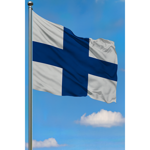 Drapeau d'extérieur de la Finlande, modèle de drapeau mondial avec impression numérique, en nylon, soie, plastique et mât en aluminium - Product Image 3